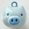 Brass Jingle Bell for Christmas Decoration, Pig, enamel, blue, lead & cadmium free Approx 2mm 