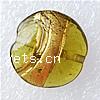 Gold Foil Lampwork Beads, Flat round Approx 2MM 