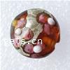 Foil Silver Lampwork Beads, Flat round, 16x9mm, Hole:Approx 2MM, Sold by PC
