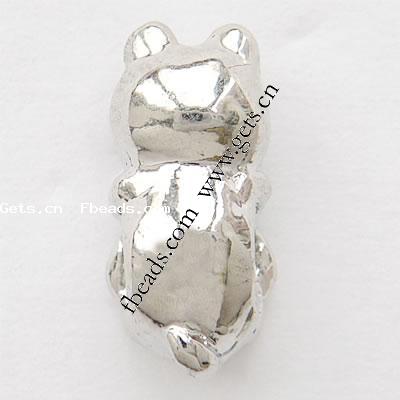 Rhinestone Zinc Alloy European Beads, Pig, plated, without troll & with rhinestone, more colors for choice, 15x9x8mm, Hole:Approx 4.2-4.5mm, Sold By PC