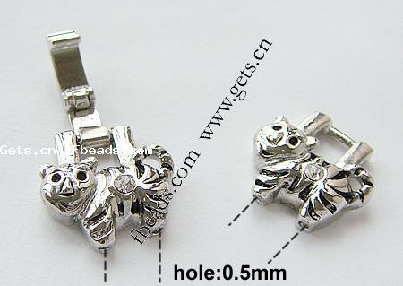 Zinc Alloy Watch Band Clasp, Animal, plated, with rhinestone, more colors for choice, nickel, lead & cadmium free, 32x14x4mm, Hole:Approx 0.5mm, Sold By PC