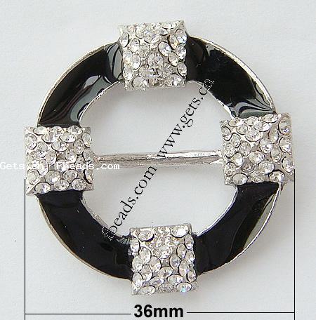 Zinc Alloy Shoes Buckle, Donut, plated, enamel & with rhinestone, more colors for choice, nickel, lead & cadmium free, Sold By PC