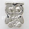 Zinc Alloy European Beads, Owl, plated, without troll Approx 4.5mm 