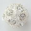 Rhinestone Zinc Alloy Beads, with Zinc Alloy, Round, plated nickel free Approx 4mm 