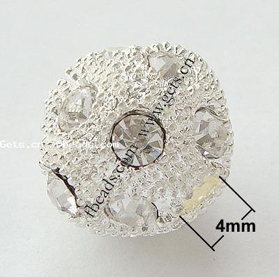 Strass Zinklegierung Perlen, mit Zinklegierung, rund, plattiert, keine, frei von Nickel, 15x13.5mm, Bohrung:ca. 4mm, verkauft von PC