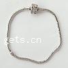 Brass European Bracelet Chain, brass European clasp, plated nickel, lead & cadmium free 4mm,3mm Inch 