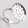 Brass Sieve Ring Base, plated, adjustable US Ring .5 