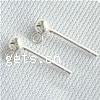 Sterling Silver Earring Stud Component, 925 Sterling Silver, plated 14mm Approx 1mm 