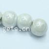 Colorful Plated Porcelain Beads, Round, large hole Approx 5mm 