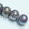Bunte versilbert Porzellan Perlen, Rondell, bunte Farbe plattiert, 11x13mm, Bohrung:ca. 2mm, verkauft von PC
