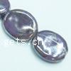 Bunte versilbert Porzellan Perlen, oval, bunte Farbe plattiert, großes Loch, 29x24x8mm, Bohrung:ca. 3mm, verkauft von PC