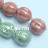 Colorful Plated Porcelain Beads, Round, corrugated 12mm Approx 1mm 