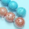 Colorful Plated Porcelain Beads, Round Approx 1mm 