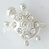 Rhinestone Zinc Alloy European Beads, Turtle, plated, without troll & with rhinestone nickel, lead & cadmium free Approx 4mm 