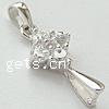 Sterling Silver Pinch Bail, 925 Sterling Silver, with cubic zirconia Approx 3mm 
