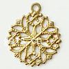 Brass Pendant Findings, Flower, plated, hollow Approx 1mm 