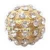 Rhinestone Brass European Beads, Round, plated, without troll & with rhinestone nickel, lead & cadmium free Approx 3mm 