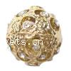 Rhinestone Zinc Alloy Beads, with Zinc Alloy, Round, plated nickel free Approx 2mm 