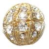 Rhinestone Zinc Alloy Beads, with Zinc Alloy, Round, plated nickel free Approx 3mm 