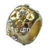 Rhinestone Zinc Alloy Beads, Drum, plated, large hole nickel free Approx 9mm 