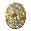 Rhinestone Zinc Alloy Beads, Oval, plated nickel free Approx 1mm 