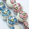 Pinselführung Porzellan Perlen, rund, Handzeichnung, gemischte Farben, 12mm, Bohrung:ca. 2mm, verkauft von PC