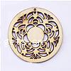 Carved Wood Pendants, Flat Round Approx 1mm 