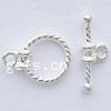 Sterling Silver Toggle Clasp, 925 Sterling Silver, Round, plated, single-strand & twist Approx 1.5mm 