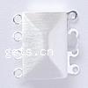 純銀のボックス クラスプ, 92.5％純度シルバー, 長方形, メッキ, 4連 & スムース, 無色 穴:約 2mm, 売り手 パソコン