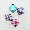 Silver Accent Plastic Beads, Plastic Box, Bicone, corrugated, mixed colors Approx 2mm 