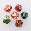 Silver Accent Plastic Beads, Bicone, stripe, mixed colors, 10mm Approx 2mm 
