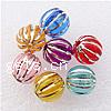 Gold Accent Plastic Beads, Round, mixed colors, 12mm Approx 2mm 