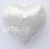 Sterling Silber Sternenstaub Perlen, 925 Sterling Silber, Herz, plattiert, Falten, keine, 15x13x8mm, Bohrung:ca. 1.5mm, verkauft von PC