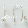 Sterling Silver Hook Earwire, 925 Sterling Silver, plated, with rhinestone Approx 1.5mm 