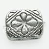 Zinc Alloy Flat Beads, Rectangle, plated, with flower pattern Approx 1mm, Approx 