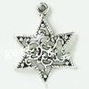 Zinc Alloy Star Pendant, plated, with flower pattern cadmium free Approx 1mm, Approx 