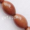 Goldstein Perlen, Goldsand, oval, 18x13mm, Bohrung:ca. 1.5mm, Länge:15.5 ZollInch, ca. 21PCs/Strang, verkauft von Strang