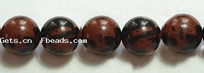 Mahagoni Obsidian Perlen, mahagonibrauner Obsidian, rund, Weitere Größen für Wahl, Länge:ca. 15.5 ZollInch, verkauft von Strang