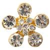 Conector de aleación de Zinc de diamantes de imitación, Flor, chapado, con diamantes de imitación de Mideast & 2-sarta, más colores para la opción, 15x15x6mm, Vendido por UD