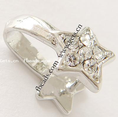 Zinc Alloy Pinch Bail, with Rhinestone, Star, more colors for choice, lead free, 17x10mm, Sold By PC