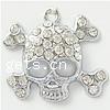 Zinc Alloy Skull Pendants, plated, with rhinestone Approx 2mm 