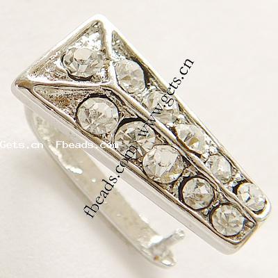 Zinc Alloy Pinch Bail, with Rhinestone, more colors for choice, lead free, 17x8mm, Sold By PC