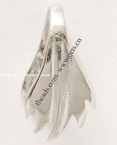 Zinc Alloy Pinch Bail, with Rhinestone, Leaf, more colors for choice, lead free, 19x11mm, Sold By PC