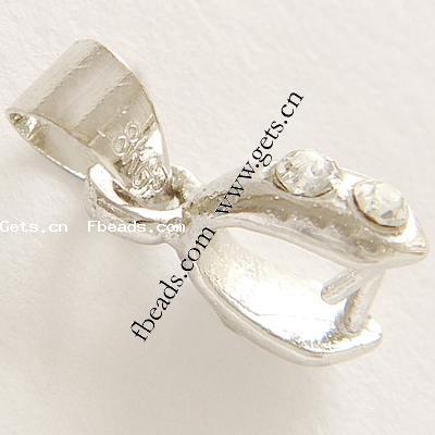 Zinc Alloy Pinch Bail, with Rhinestone, more colors for choice, lead free, 11x4mm, Sold By PC