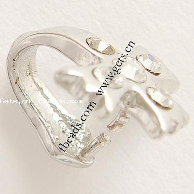 Zinc Alloy Pinch Bail, with Rhinestone, Cross, more colors for choice, lead free, 13x10mm, Sold By PC