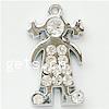 Character Shaped Zinc Alloy Pendants, Girl, with rhinestone, cadmium free Approx 1mm 