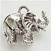 Zinc Alloy Animal Pendants, Elephant, plated Approx 4mm 