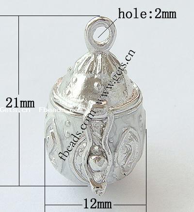 Zinc Alloy European Prayer Box Pendants, plated, enamel, more colors for choice, 21x12xx15mm, Hole:Approx 2mm, Sold By PC