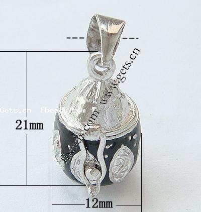 Zinc Alloy European Prayer Box Pendants, plated, enamel, more colors for choice, 21x12x15mm, Hole:Approx 4.5mm, Sold By PC