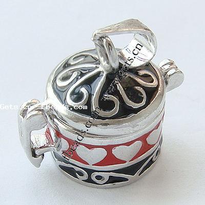 Zinc Alloy European Prayer Box Pendants, with enamel, plated, enamel, more colors for choice, 18x15x21mm, Hole:Approx 4mm, Sold By PC